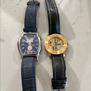 Invicta Estate Vintage Men's Brown Leather and Gold & Navy Leather with Blue
